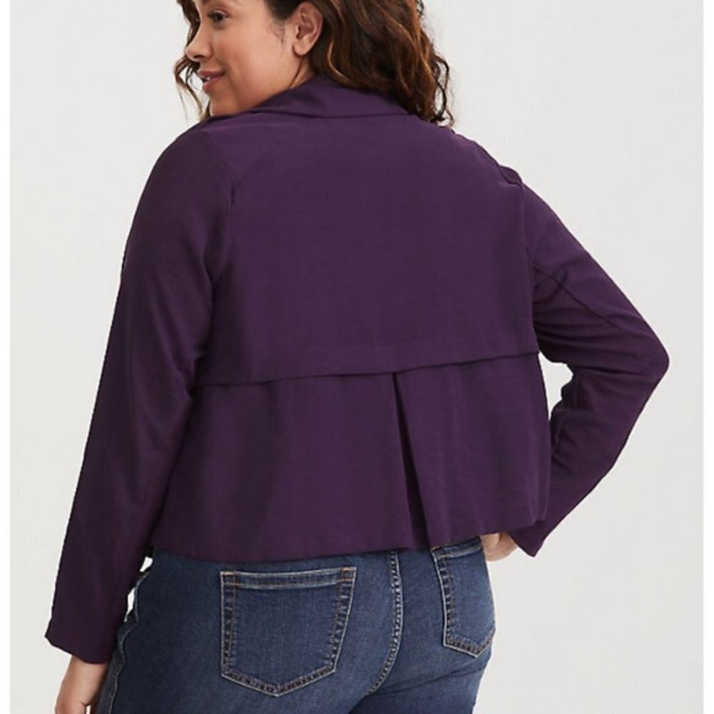 Torrid Purple Twill Drape Jacket - Picture 3 of 12